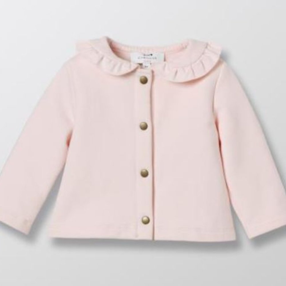 Cyrillus Baby's cardigan with frill collar -  Pale Pink